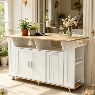 Rolling Mobile Workbench With Expandable Tabletop