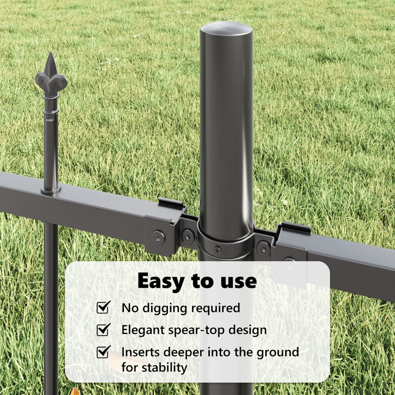 6 pièces de clôture de jardin en acier thermolaqué gris 66,93 x 74,80 vidaXL
