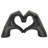 4" Black Resin Heart Hands Tabletop Sculpture