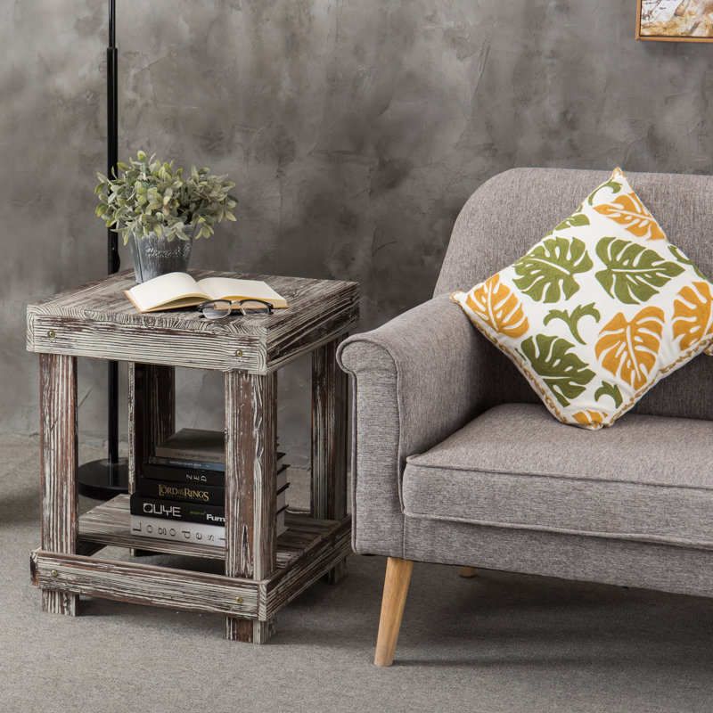 2 Tier Solid Wood Accent End Table