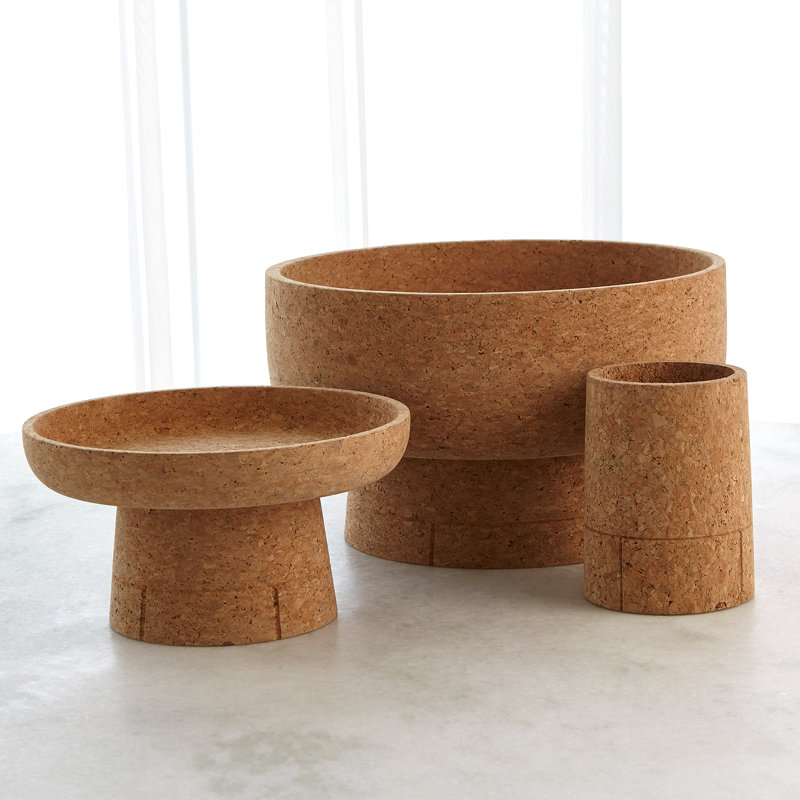 Tazza Cork Bowl, 9.5" H x 16" W x 16" D