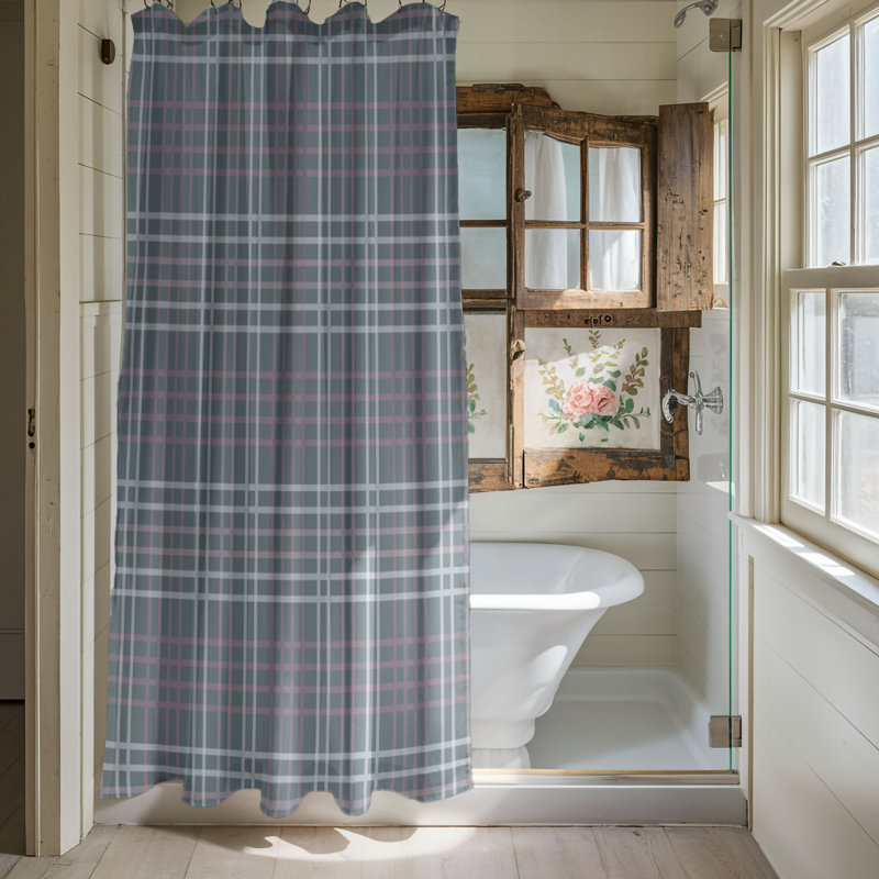 Rideau de douche Pastel Checks - Premium, H 74 po x l 71 po