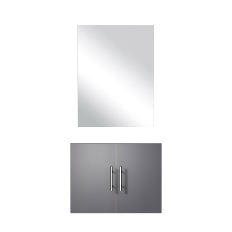 24 po X P 22 po. Meuble-lavabo gris foncé - 18 miroirs avec beaucoup d'espace de rangement pour salle de bain, Gris foncé