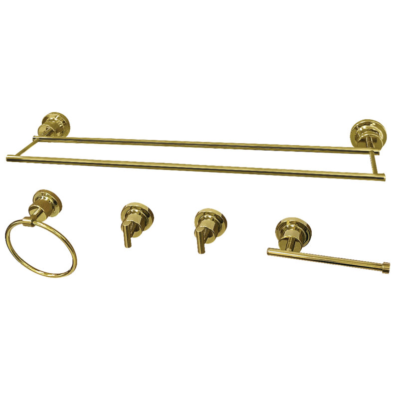 Ensemble de quincaillerie de salle de bain 5 pièces Concord, Laiton poli