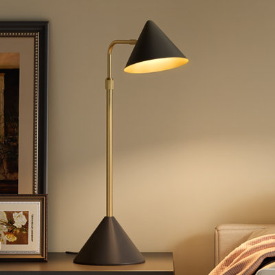  Lampe de table moderne à DEL 26 po avec bras pivotant, lampes de bureau à intensité variable pour salon de chambre à coucher, 3000K