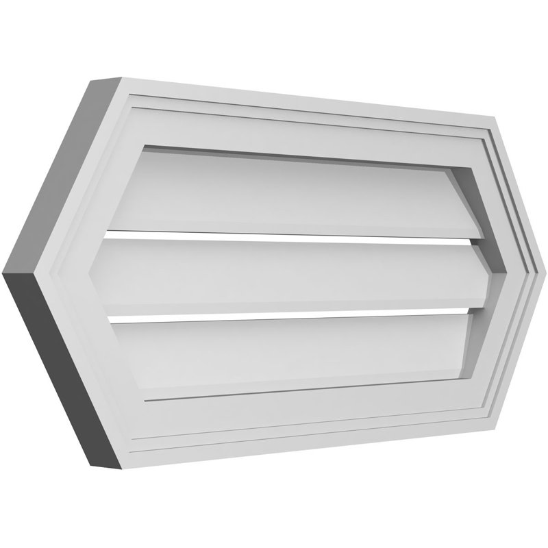 Évent horizontal fonctionnel à pignon en uréthane à surface horizontale Signature, H 12 po x l 26 po x P 1,5 po