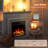  36.15" TV Stand with Independent Electric Fireplace. Remote Control, Five Flame Brightness-1031845232