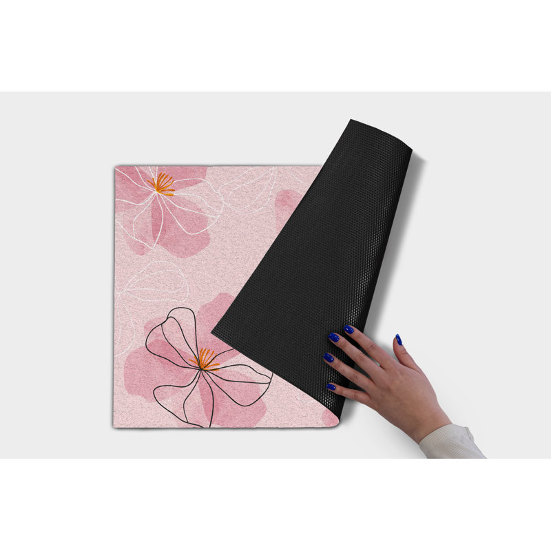 Non-Slip Floral Outdoor Doormat