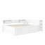 Lit de jour double avec couchette, structure de lit de jour en bois avec tiroirs de rangement, tablettes latérales et bureau, blanc-326990504-326990510