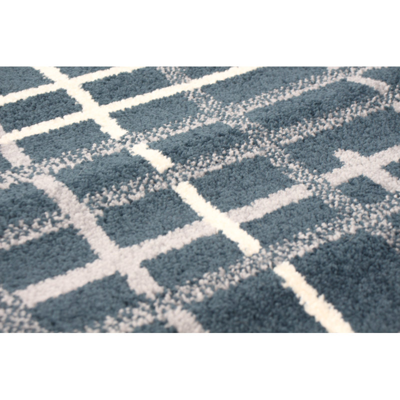 Tapis gris pétrole / crème / gris Mulgrave, Rectangle 7 pi 10 po x 10 pi 2 po