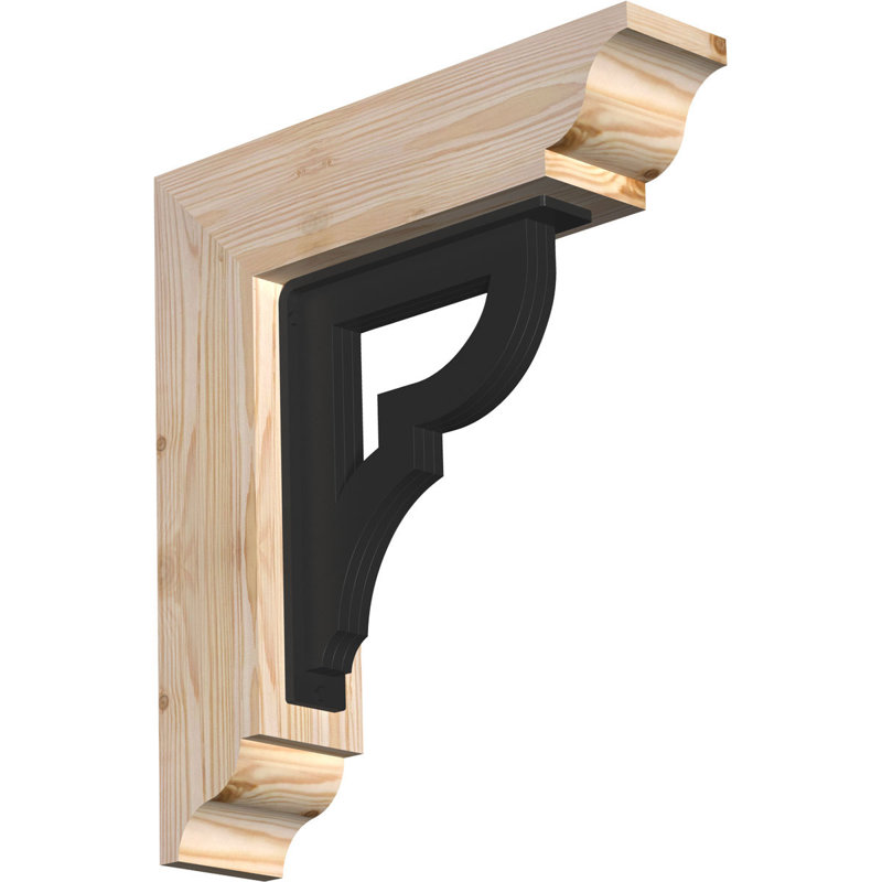 Support de fer triple Bradford, H 20 po x P 18 po, Sapin de Douglas l 3 1/2 po x T 4 po (lisse)