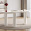 Cloud-Shaped Cream White Dining Table (1.58m) - Sturdy & Stable Desk for Home Office and Dining Use