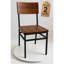 Ensemble de 2 chaises de salle à manger de style campagnard assemblées de qualité commerciale avec structure en métal et siège et dossier en chêne rouge américain, confortable pour la cuisine et la salle à manger