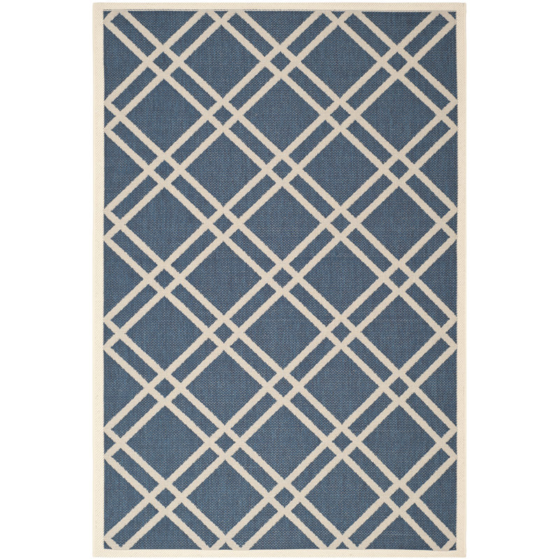 Joyner Rectangle Geometric Hand Woven Indoor / Outdoor Area Rug, Rectangle 122 x 170 cm