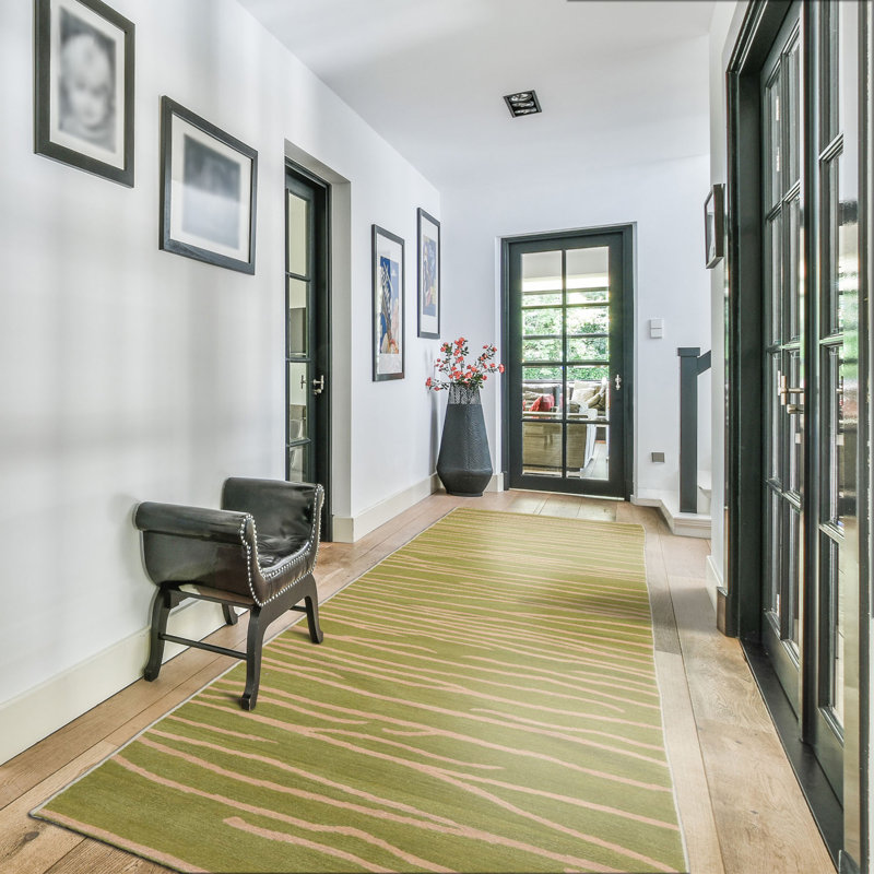 Tapis de couloir en laine noué à la main Lime, Tapis de couloir 2 pi 8 po x 9 pi 10 po