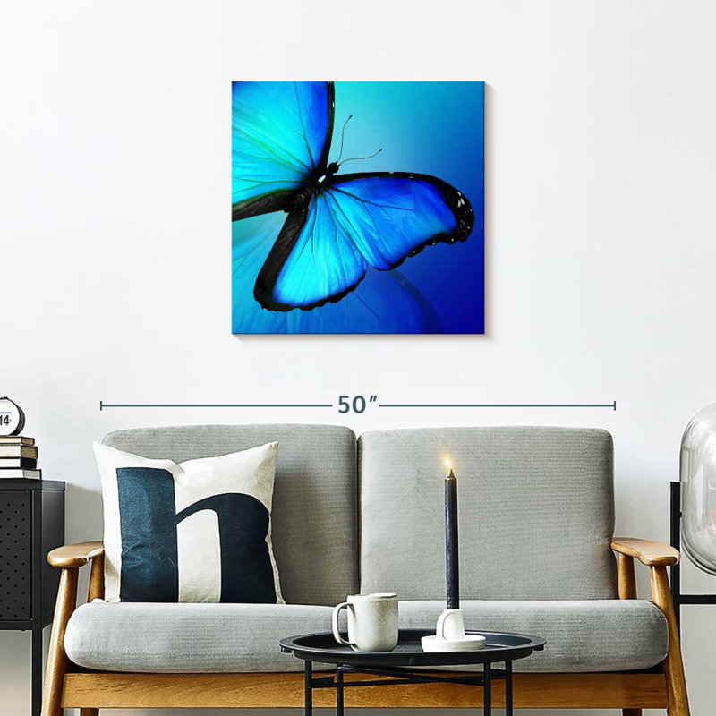 Brampt Glowing Morpho Butterfly, 24" H x 24" W