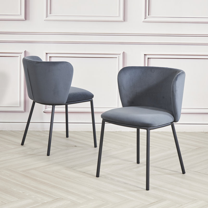 Montalto 48cm H Linen Upholstered Side Chair, Grey