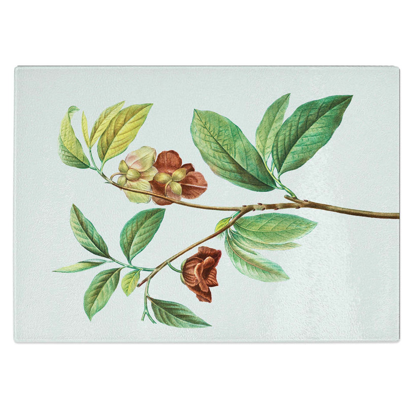 Tempered Glass Papaw Tree by Pierre-Joseph Redoute Chopping Board, 39 cm W x 28.5 cm L