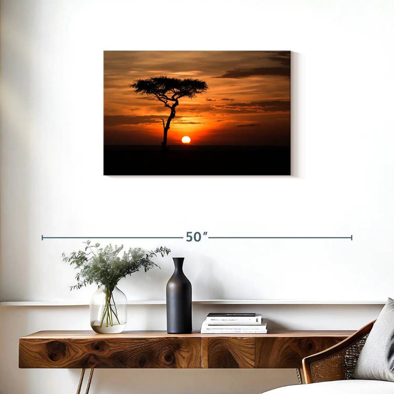 Harnek Tree And Sunset, 20" H x 30" W