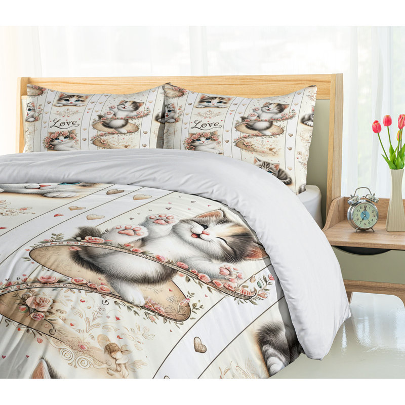 Cat Duvet Cover, Queen Duvet Cover + 2 Standard Shams