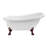 61" Streamline Clawfoot Soaking Acrylic Bathtub With Drain, Clawfeet, and Bamboo Tray-63425092-51346616