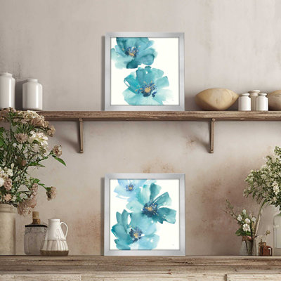 " Teal Cosmos " 2 - Pieces