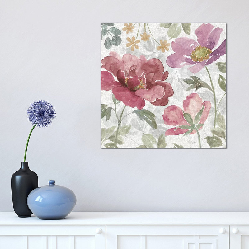 Springtime Bloom II Dark by Beth Grove - Painting on Canvas, 45.72cm H x 45.72cm W x 3.81cm D, Wrapped Canvas
