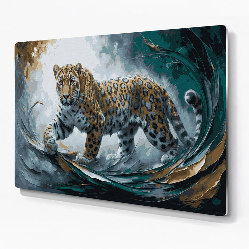 Faune, art mural gris léopard, H 11 po x l 14 po