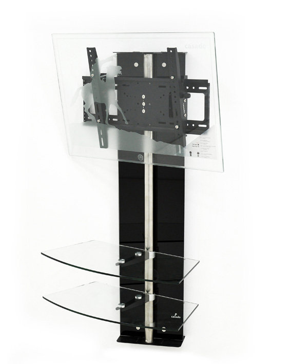 Symple Stuff Single Screen Wall Mount, Black