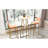 -piece bar table and chair set with gold frame, storage table, sponge cushions, beige and orange upholstery