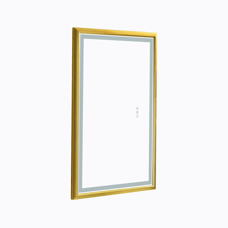 Daesia Metal Wall Mirror, Gold, 30" x 48"