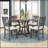 5-Piece Round Dining Table And Chair Set With Special-Shaped Legs, Exquisitely Designed Hollow Chair Back For Elegant Dining-2037644189-2037644188