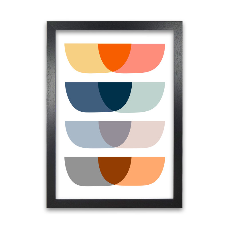 Abstract Mid Century Design Original - Print, Black Frame, 30cm H x 21cm W x 3cm D