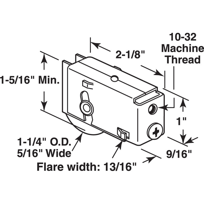 1-1/4 in. Sliding Door Ball Bearing Roller Assembly (Single Pack)