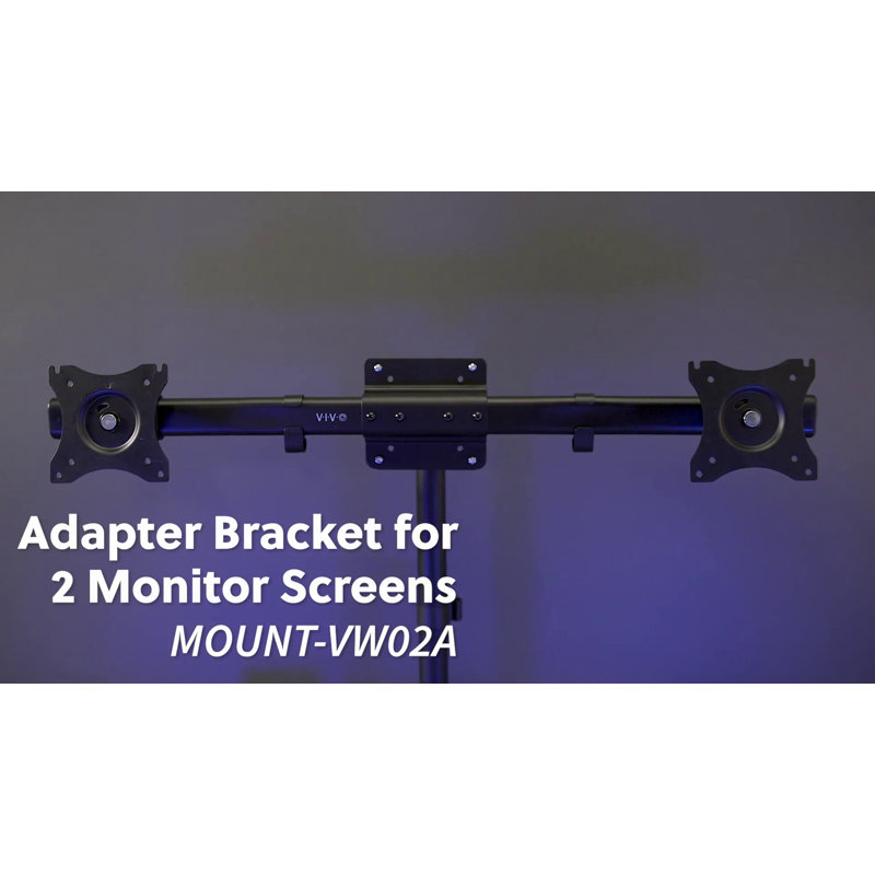 Black Steel Dual VESA Monitor Wall Mount Bracket