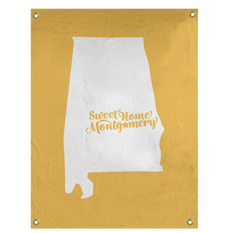 Tapisserie murale montgomery alabama, H 59 po x l 50 po, Jaune