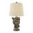 23" Bronze Resin Bear Table Lamp With Glasses And Linen Shade-893184101-893184100