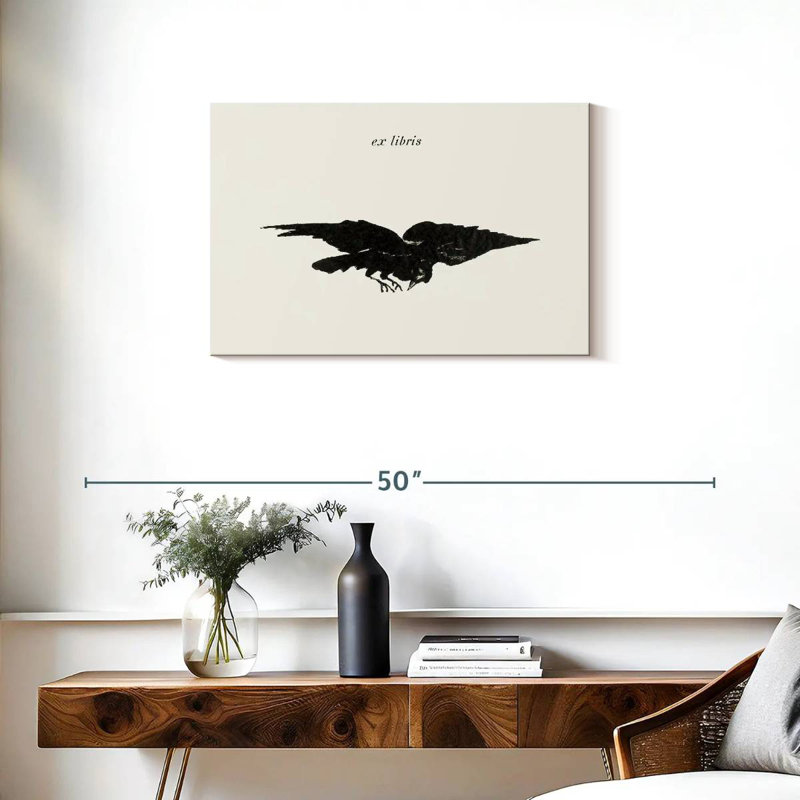 «Crowle The Flying Raven Ex Libris For The Raven» par Edgar Allan Poe, 1875, H 20 po x l 30 po