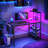 Johnothan Computer Desk with 4 Tiers Shelves, LED, 44" Office Desk with Storage Bag & Printer Shelf-444088722
