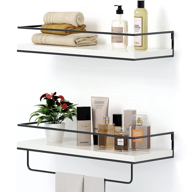 Odus 15.7'' W Metal Storage Rack, White/Black
