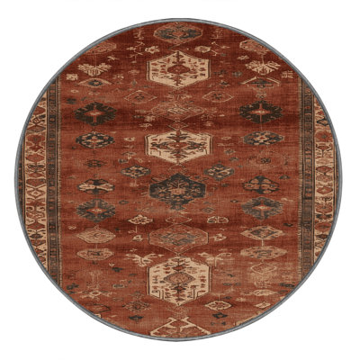 Machine Washable Turkish Brown Area Rug