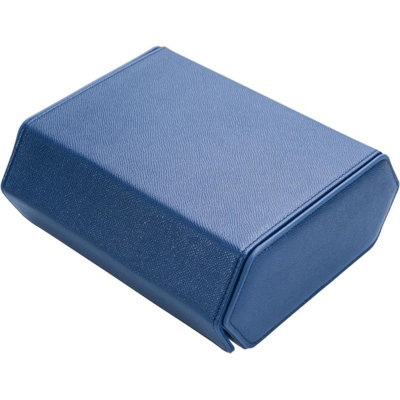 Étui de voyage pour montres, en cuir PU. Convient à la plupart des montres pour hommes. Emplacements rembourrés, coussinets amovibles pour bracelets en métal et en caoutchouc, fermeture sécurisée. (bleu)