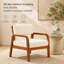 Fauteuil d'extérieur en bois d'acacia avec coussins résistants aux intempéries Chaise longue de patio robuste avec coussins à fixation sécuritaire