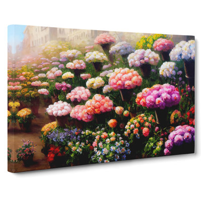 Magical Flower Market - Wrapped Canvas