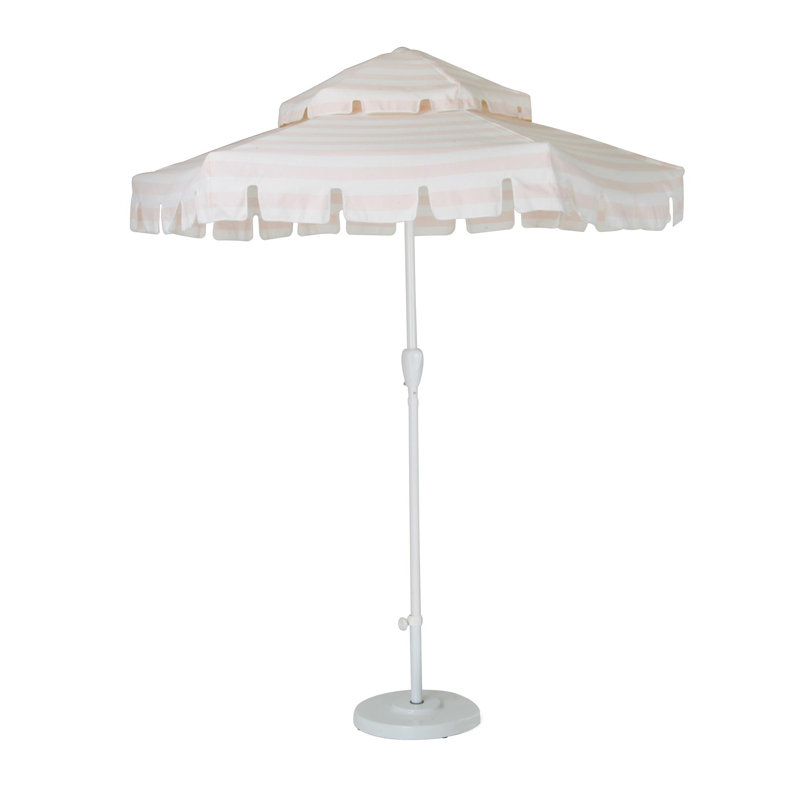 Franks 205cm Market Parasol, Rose, White