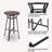 2 - Person Solid Wood Top Four Leg Base Dining Set