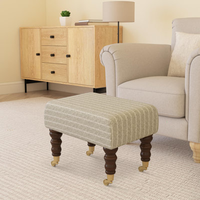 Autryville Wood Caster Leg - Pinstripe Wool