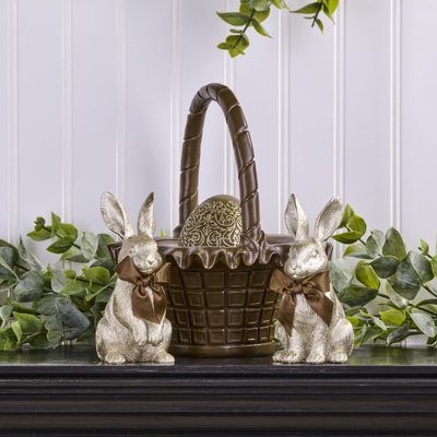 6" Resin Golden Bunny 