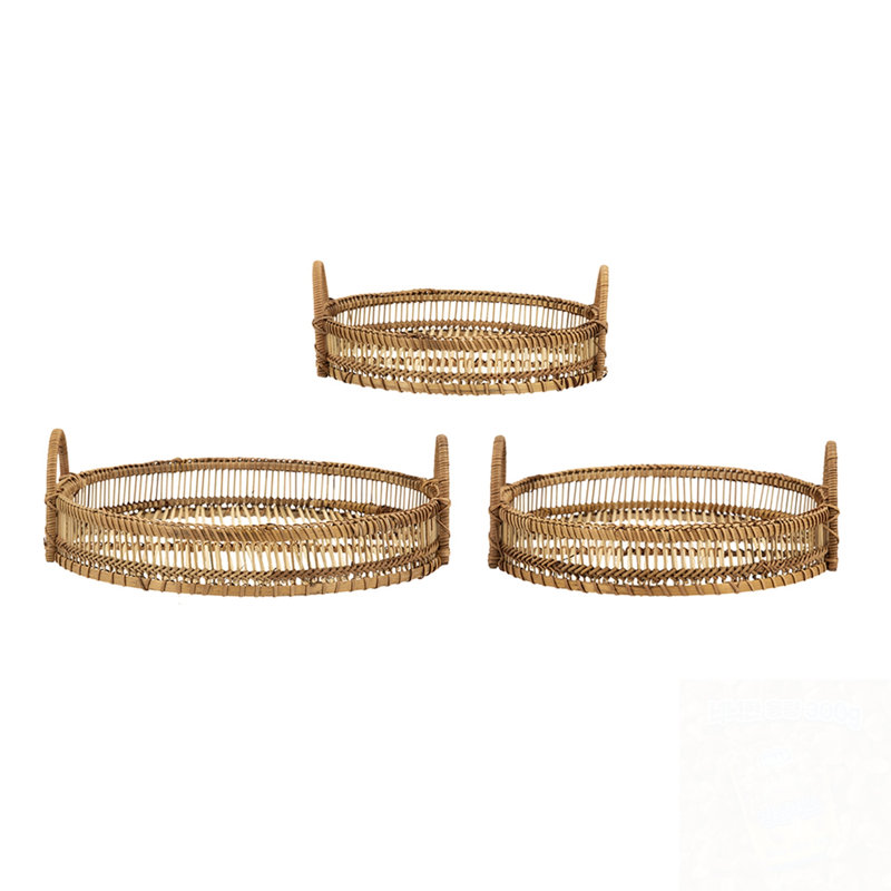 Ensemble de 3 assiettes décoratives rondes avec poignées