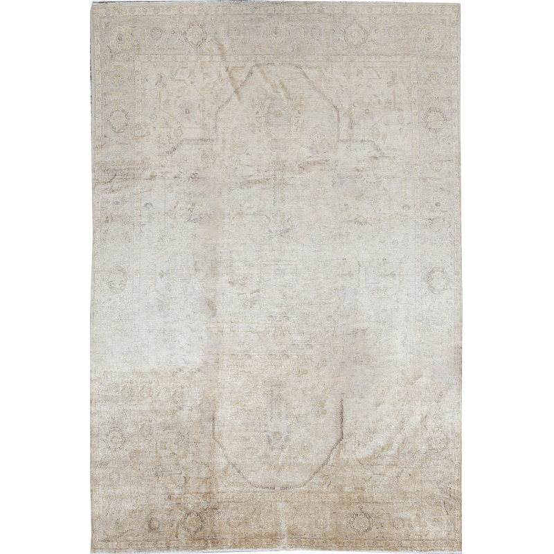 Tapis bleu clair et brun noué à la main de haute qualité